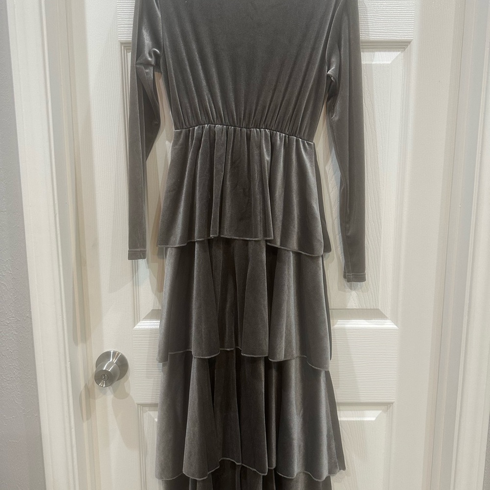 Elegant Gray Tiered Dress